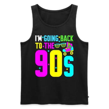 1990 Disco 90s Retro - Männer Premium Bio Tank Top - Schwarz - Vorne - AI Model Male 178 light (178cm)