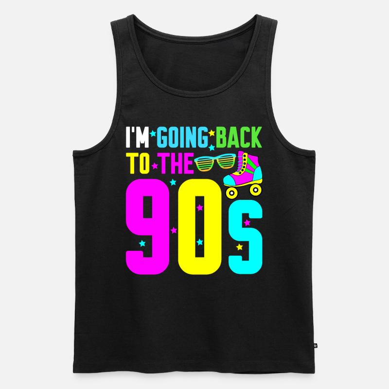 1990 Disco 90s Retro - Männer Premium Bio Tank Top - Schwarz