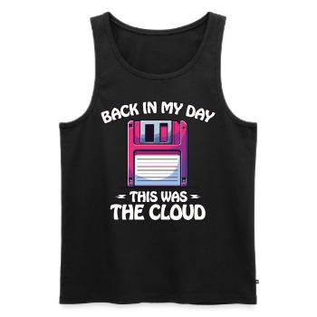 Back In My Day Retro 3,5 Zoll Diskette - Männer Premium Bio Tank Top - Schwarz - Vorne - AI Model Male 178 light (178cm)