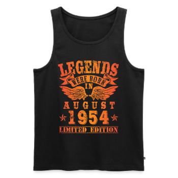 Les légendes sont nées en août 1954 Anniversaire - Débardeur bio Premium Homme - noir - Devant - Michal (187cm)