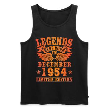 Legends sont nés en Décembre 1954 Anniversaire - Débardeur bio Premium Homme - noir - Devant - Michal (187cm)
