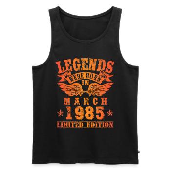 Legends were born in März 1985 Geburtstag - Männer Premium Bio Tank Top - Schwarz - Vorne - AI Model Male 178 light (178cm)