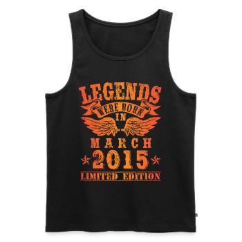 Legends were born in März 2015 Geburtstag - Männer Premium Bio Tank Top - Schwarz - Vorne - Michal (187cm)