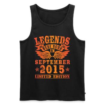 Legends were born in September 2015 Geburtstag - Männer Premium Bio Tank Top - Schwarz - Vorne - Michal (187cm)
