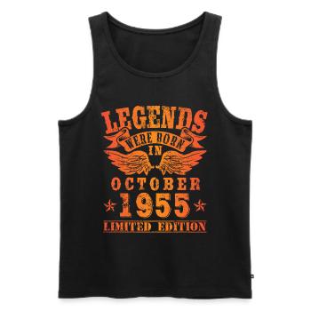 Legends sont nés en Octobre 1955 Anniversaire - Débardeur bio Premium Homme - noir - Devant - Michal (187cm)