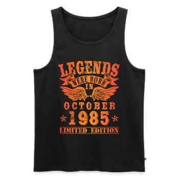 Legends were born in Oktober 1985 Geburtstag - Männer Premium Bio Tank Top - Schwarz - Vorne - AI Model Male 178 light (178cm)
