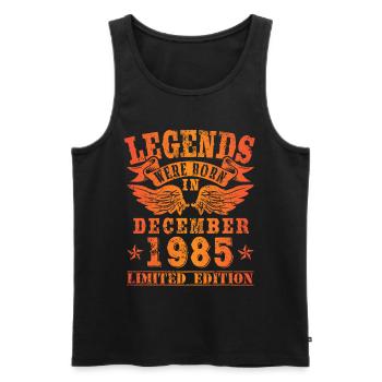 Legends were born in Dezember 1985 Geburtstag - Männer Premium Bio Tank Top - Schwarz - Vorne - AI Model Male 178 light (178cm)