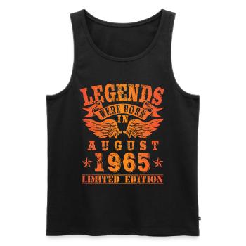 Legends were born in August 1965 Geburtstag - Männer Premium Bio Tank Top - Schwarz - Vorne - Michal (187cm)