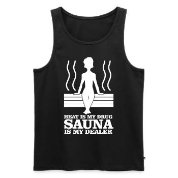 Sauna Wellness Saunas - Männer Premium Bio Tank Top - Schwarz - Vorne - AI Model Male 178 light (178cm)