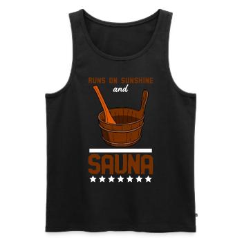 Sauna - Débardeur bio Premium Homme - noir - Devant - AI Model Male 178 light (178cm)