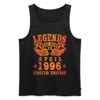 Legends were born in April 1996 Geburtstag - Männer Premium Bio Tank Top - Schwarz - Vorne - AI Model Male 178 light (178cm)