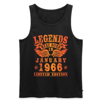 Legends were born in Januar 1966 Geburtstag - Männer Premium Bio Tank Top - Schwarz - Vorne - Michal (187cm)