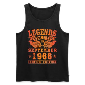 Legends were born in September 1966 Geburtstag - Männer Premium Bio Tank Top - Schwarz - Vorne - Michal (187cm)