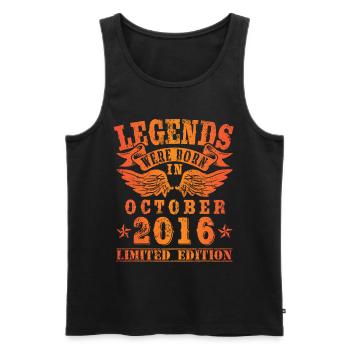 Legends sont nés en Octobre 2016 Anniversaire - Débardeur bio Premium Homme - noir - Devant - Michal (187cm)