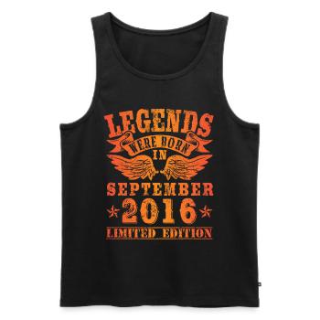 Legends sont nés en Septembre 2016 Anniversaire - Débardeur bio Premium Homme - noir - Devant - Michal (187cm)