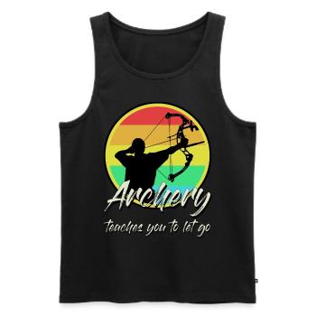 Archery Bow Shooting - Men's Premium Organic Tank Top - black - Front - AI Model Male 178 light (178cm)