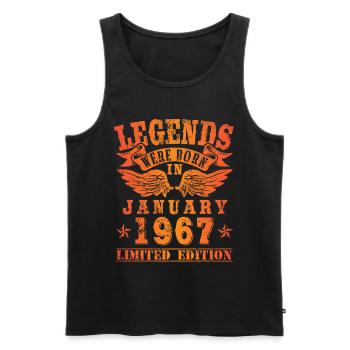 Legends were born in Januar 1967 Geburtstag - Männer Premium Bio Tank Top - Schwarz - Vorne - Michal (187cm)