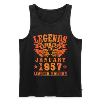 Legends were born in Januar 1957 Geburtstag - Männer Premium Bio Tank Top - Schwarz - Vorne - Michal (187cm)