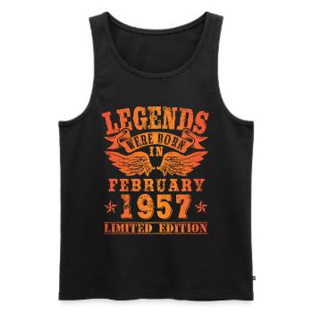 Legends were born in Februar 1957 Geburtstag - Männer Premium Bio Tank Top - Schwarz - Vorne - Michal (187cm)