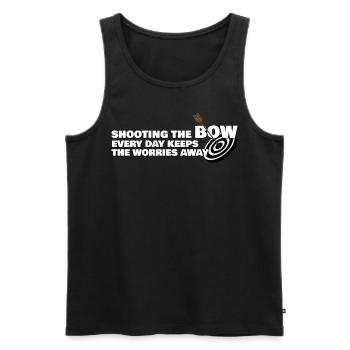 Archery long bow compound bow - Men's Premium Organic Tank Top - black - Front - AI Model Male 178 light (178cm)