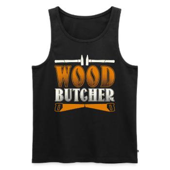 Lumberjack Carpenter Wood - Männer Premium Bio Tank Top - Schwarz - Vorne - Michal (187cm)