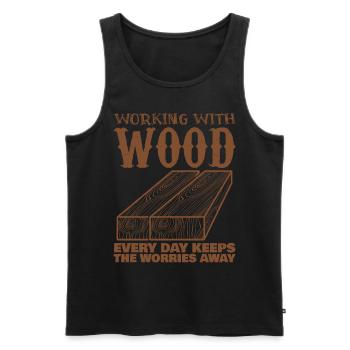Carpenter - Männer Premium Bio Tank Top - Schwarz - Vorne - Michal (187cm)