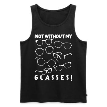 Glasses Eyeglasses Spectacles Opticals - Men's Premium Organic Tank Top - black - Front - AI Model Male 178 light (178cm)