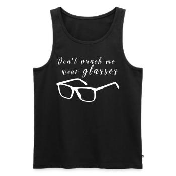 Glasses Don't punch me - Männer Premium Bio Tank Top - Schwarz - Vorne - Michal (187cm)