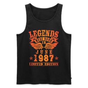 Legends were born in Juni 1987 Geburtstag - Männer Premium Bio Tank Top - Schwarz - Vorne - Michal (187cm)