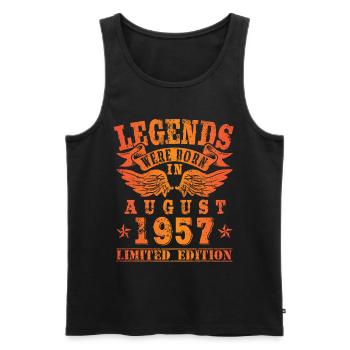 Legends were born in August 1957 Geburtstag - Männer Premium Bio Tank Top - Schwarz - Vorne - Michal (187cm)
