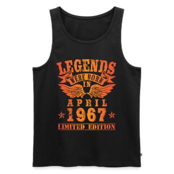 Legends were born in April 1967 Geburtstag - Männer Premium Bio Tank Top - Schwarz - Vorne - Michal (187cm)