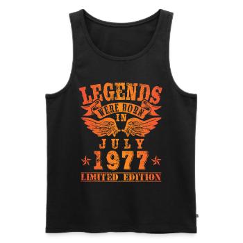 Legends were born in July 1977 Birthday - Men's Premium Organic Tank Top - black - Front - Michal (187cm)