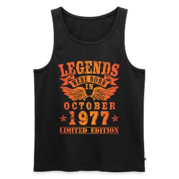 Legends were born in October 1977 Birthday - Men's Premium Organic Tank Top - black - Front - Michal (187cm)
