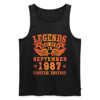 Legends were born in September 1987 Geburtstag - Männer Premium Bio Tank Top - Schwarz - Vorne - Michal (187cm)