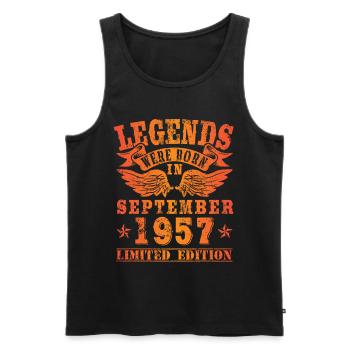 Legends were born in September 1957 Geburtstag - Männer Premium Bio Tank Top - Schwarz - Vorne - Michal (187cm)