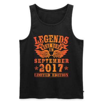Legends sont nés en Septembre 2017 Anniversaire - Débardeur bio Premium Homme - noir - Devant - Michal (187cm)