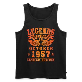 Legends were born in Oktober 1957 Geburtstag - Männer Premium Bio Tank Top - Schwarz - Vorne - Michal (187cm)