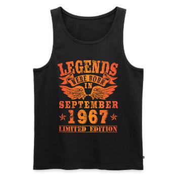Legends were born in September 1967 Geburtstag - Männer Premium Bio Tank Top - Schwarz - Vorne - Michal (187cm)