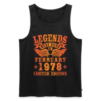 Legends sont nés en février 1978 Anniversaire - Débardeur bio Premium Homme - noir - Devant - Michal (187cm)