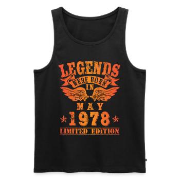 Legends sont nés en Mai 1978 Anniversaire - Débardeur bio Premium Homme - noir - Devant - Michal (187cm)