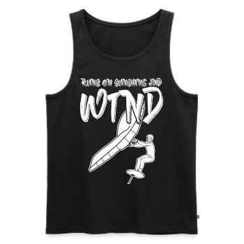 Wing Surfing Winging Wing Foiling - Men's Premium Organic Tank Top - black - Front - AI Model Male 178 light (178cm)