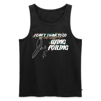 Wing Foiling Winging Wingsurfing - Men's Premium Organic Tank Top - black - Front - AI Model Male 178 light (178cm)
