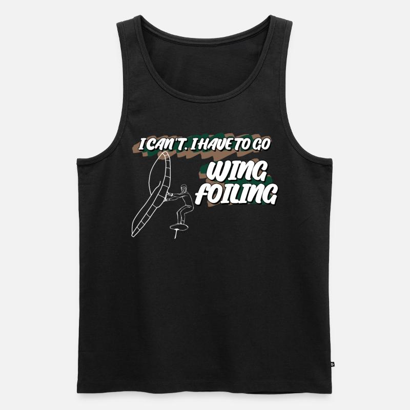 Wing Foiling Winging Wingsurfing - Männer Premium Bio Tank Top - Schwarz