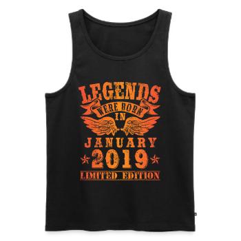 Legends were born in Januar 2019 Geburtstag - Männer Premium Bio Tank Top - Schwarz - Vorne - Michal (187cm)