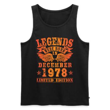 Legends sont nés en Décembre 1978 Anniversaire - Débardeur bio Premium Homme - noir - Devant - Michal (187cm)