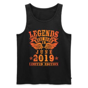 Legends were born in June 2019 Birthday - Men's Premium Organic Tank Top - black - Front - Michal (187cm)