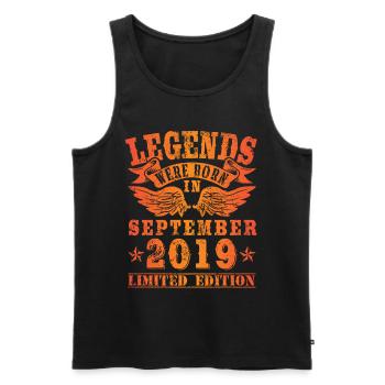 Legends were born in September 2019 Birthday - Men's Premium Organic Tank Top - black - Front - Michal (187cm)