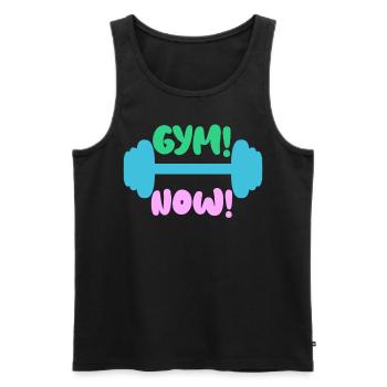 Fitness Gym Bodybuilding Bodybuilder - Men's Premium Organic Tank Top - black - Front - Michal (187cm)