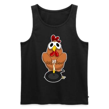 Poulets Volaille Éleveur Élevage de poulets - Débardeur bio Premium Homme - noir - Devant - AI Model Male 178 light (178cm)