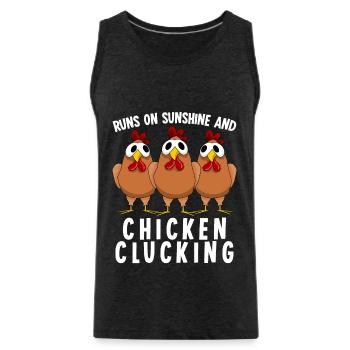 Poultry Chicken Farm Farmer Chickens - Men's Premium Organic Tank Top - charcoal grey - Front - Alexander (188cm)